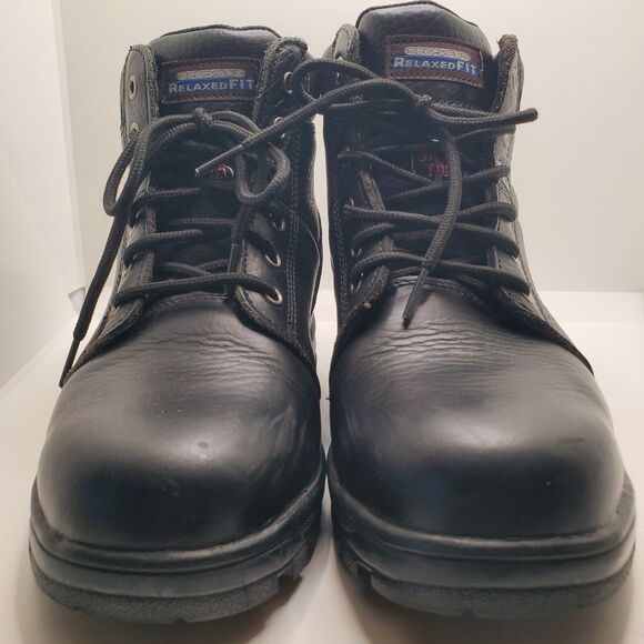 Skechers Mens Work Boot Steel Toe Black Size 7.5 Wide Slip & Oil Resistant 7.5W - Picture 12 of 13
